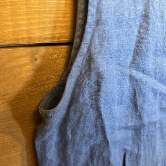Bryn Walker Sleeveless Linen Shirt Womens Md Button Up Casual USA Blue summer - Picture 10 of 10
